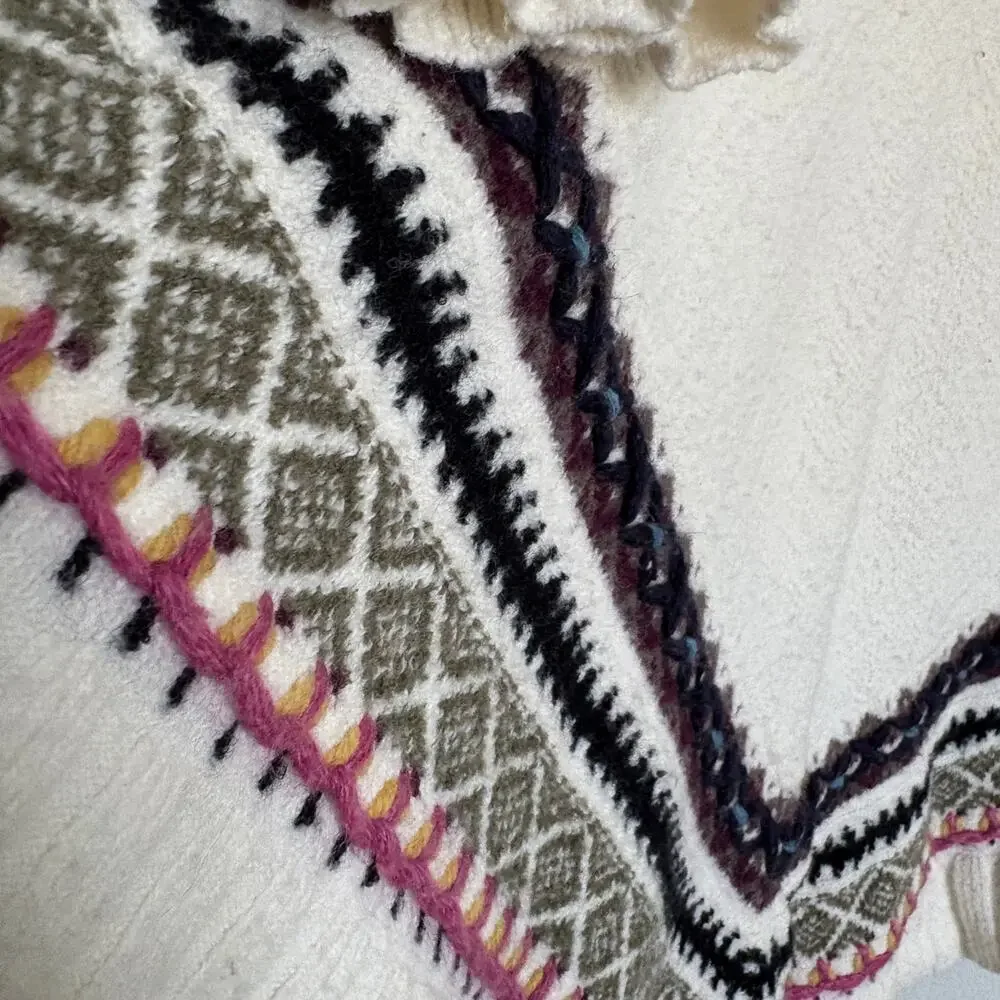 Anthropologie Sleeping on Snow Woodland Stroll poncho sweater S boho softgirl